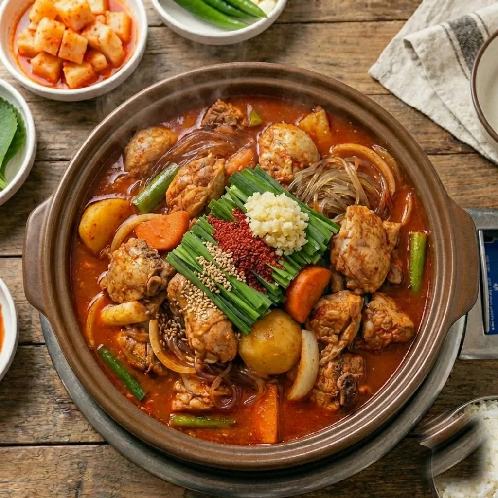 매콤하게 조린 닭볶음탕