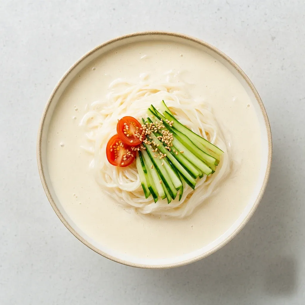 고소한 콩물에 국수를 만 콩국수 한 그릇